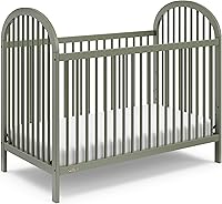 Graco Olivia 3-in-1 Convertible Crib in Olive - GREENGUARD Gold Certified, Solid Pine Wood, 4 Adjustable Heights, Toddler Bed & Daybed Conversion