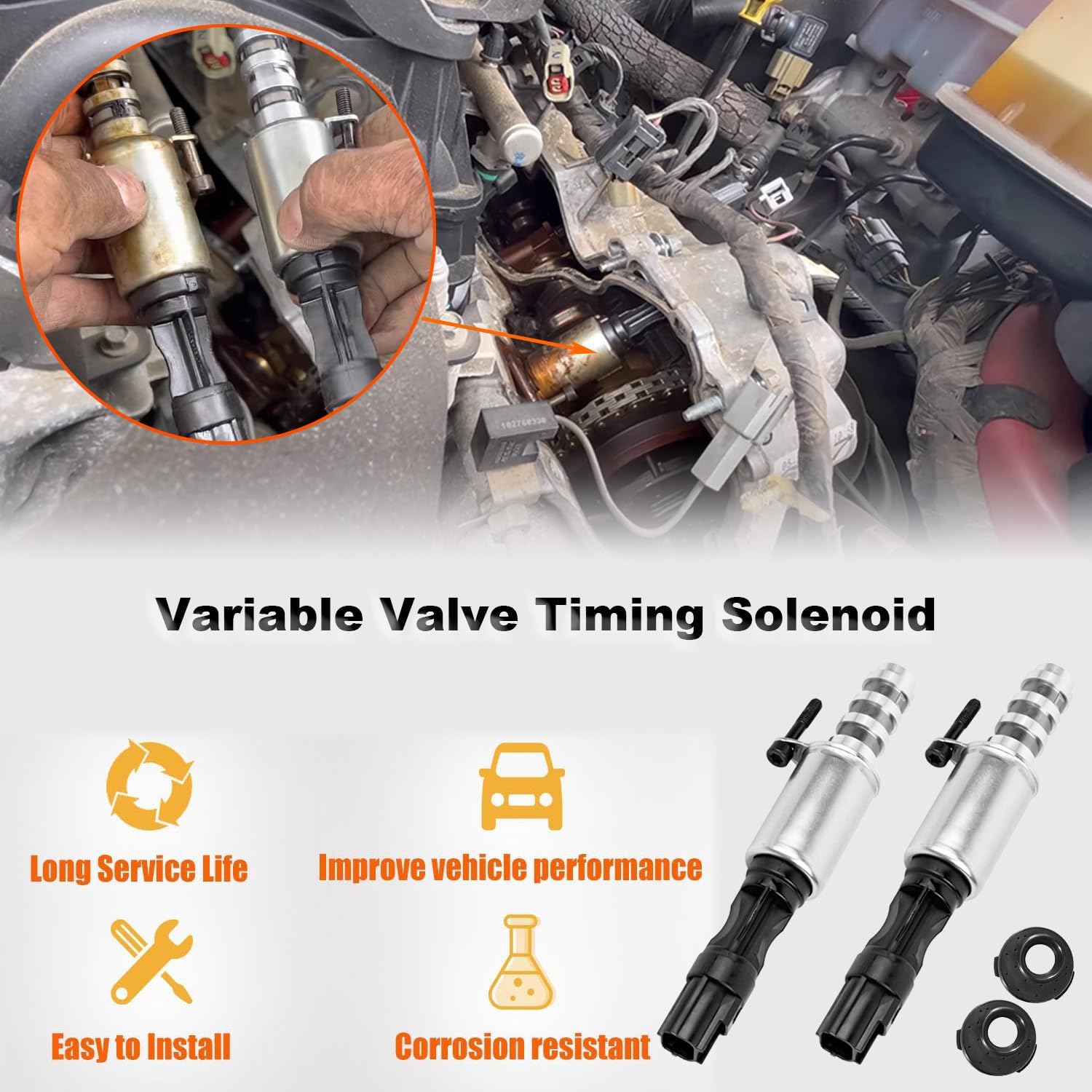 Intake & Exhaust Engine Variable Valve Timing Solenoid Replacement for Ford F-150 F-250/F-350 Super Duty Expedition Explorer Mustang/Lincoln Mark LT Navigator, VVT Valve Replace OE 8L3Z-6M280-A