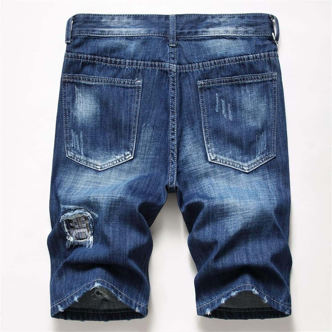 Alloaone Mens Ripped Short Jeans Clothing Bermuda Homme Cotton Casual Shorts