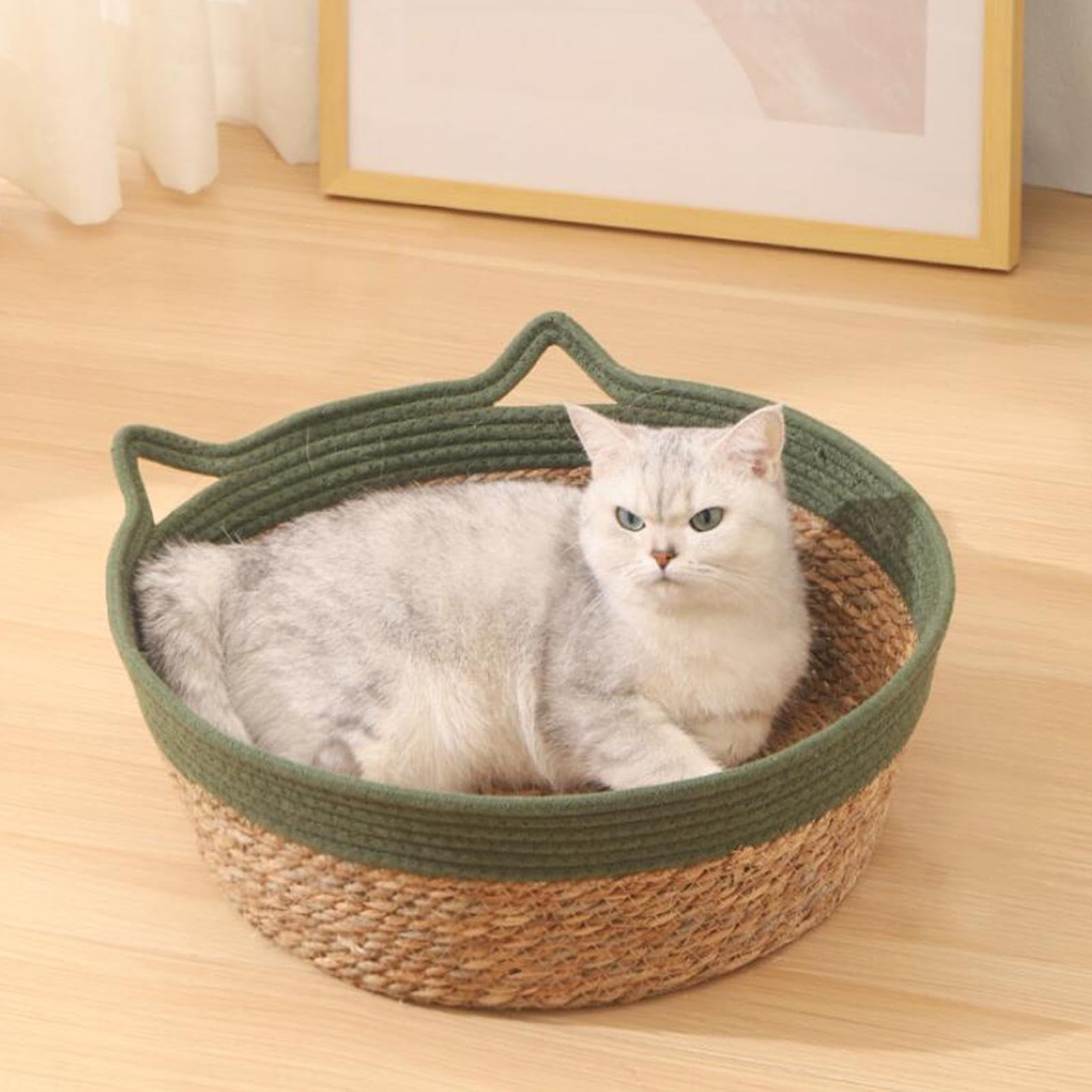 Amazon.co.jp: TTETTZ 猫ベッド バスケット編み ペット用 猫ベッド