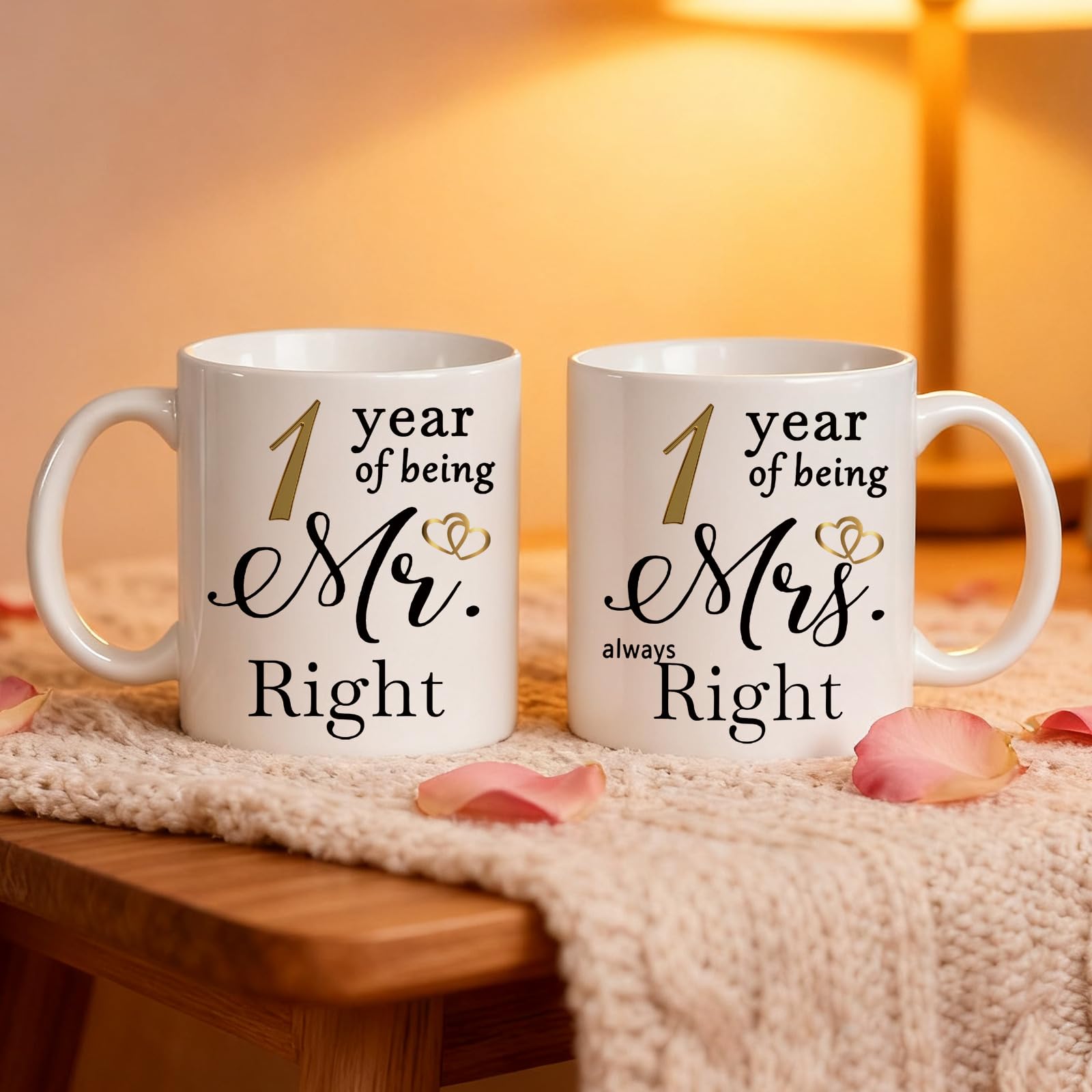 1 Year Anniversary Coffee Mugs Set of 2 - Image 4