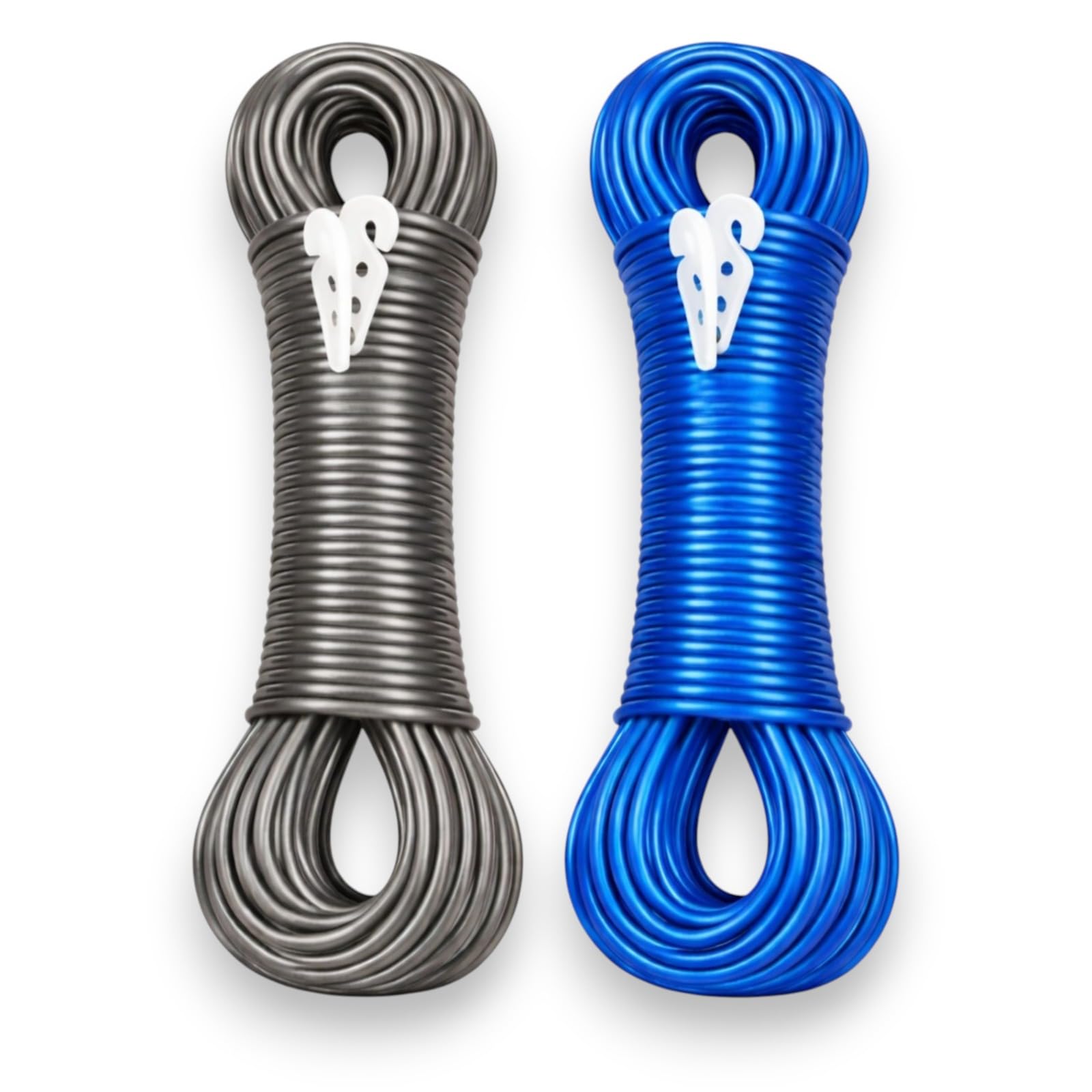 PulGos 𝐏𝐚𝐜𝐤-𝟐, 𝟐𝟎𝐌 PVC Coated Steel Wire Cloth Rope for Drying Clothes |Clothesline Ropes |Heavy-Duty, Strong Wire for Clothes Hanging and Dry at Home, Balcony & Outdoor Use