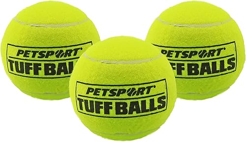 PetSport Pelotas gigantes de Tuff de 4 pulgadas para perros grandes [Pelotas de tenis de fuerza industrial no tóxicas seguras para mascotas, para