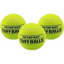 PetSport Tuff Ball - Medium Tennis Balls for Dogs, Great for Boredom & Aggressive Chewers, Dog Toy, Medium Tennis Balls for All Dogs, Certified Non-Toxic, Wont Wear Down Teeth - 2.5" 3 Pack