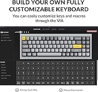 Vista 2 de Keychron Teclado mecánico personalizado Q7 70 de diseño QMKVIA macro programable con interruptor Gateron G Pro azul intercambiable en caliente