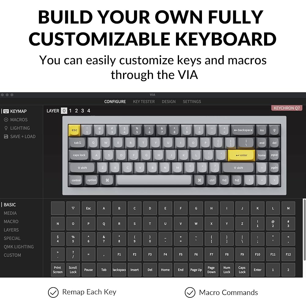 Keychron Q7 QMK カスタムメカニカルキーボードUS ANSI 配列 Keychron Q7 QMK カスタムメカニカルキーボード（US ANSI 配列