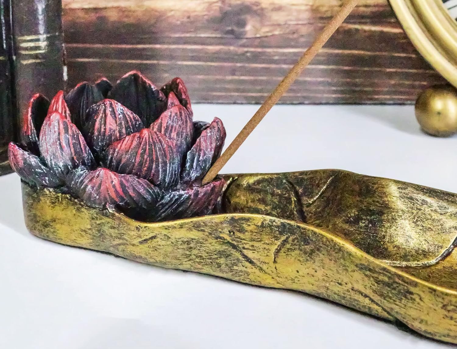 Ebros Gift Feng Shui Zen Buddhism Padma Lotus Flower Stick Incense Holder Burner Figurine Buddha Meditation Fengshui Auspicious Vastu Home Decor
