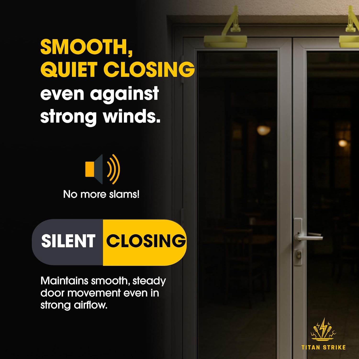 Heavy Duty Automatic Door Closer with Hold Open, Commercial Indoor/Outdoor Adjustable Door Closure, ANSI Grade 1, UL Certified, ADA Compliant, (44-330lb, 30-60in) – Black