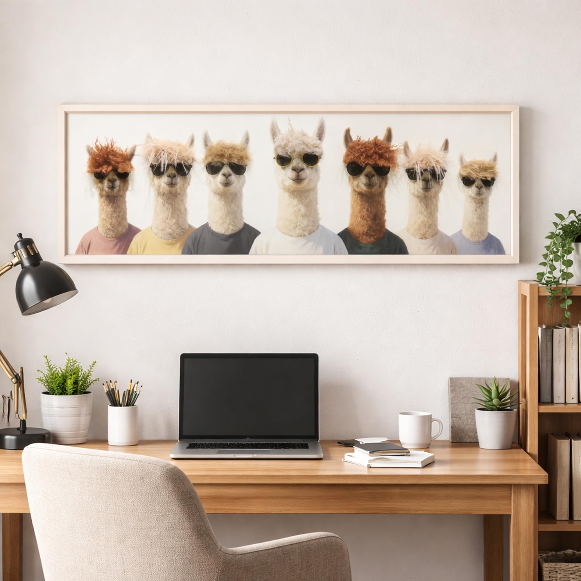 UNUS Wall Art 3D Hairfusion Alpakas im Shirt mit Sonnenbrille 120x40