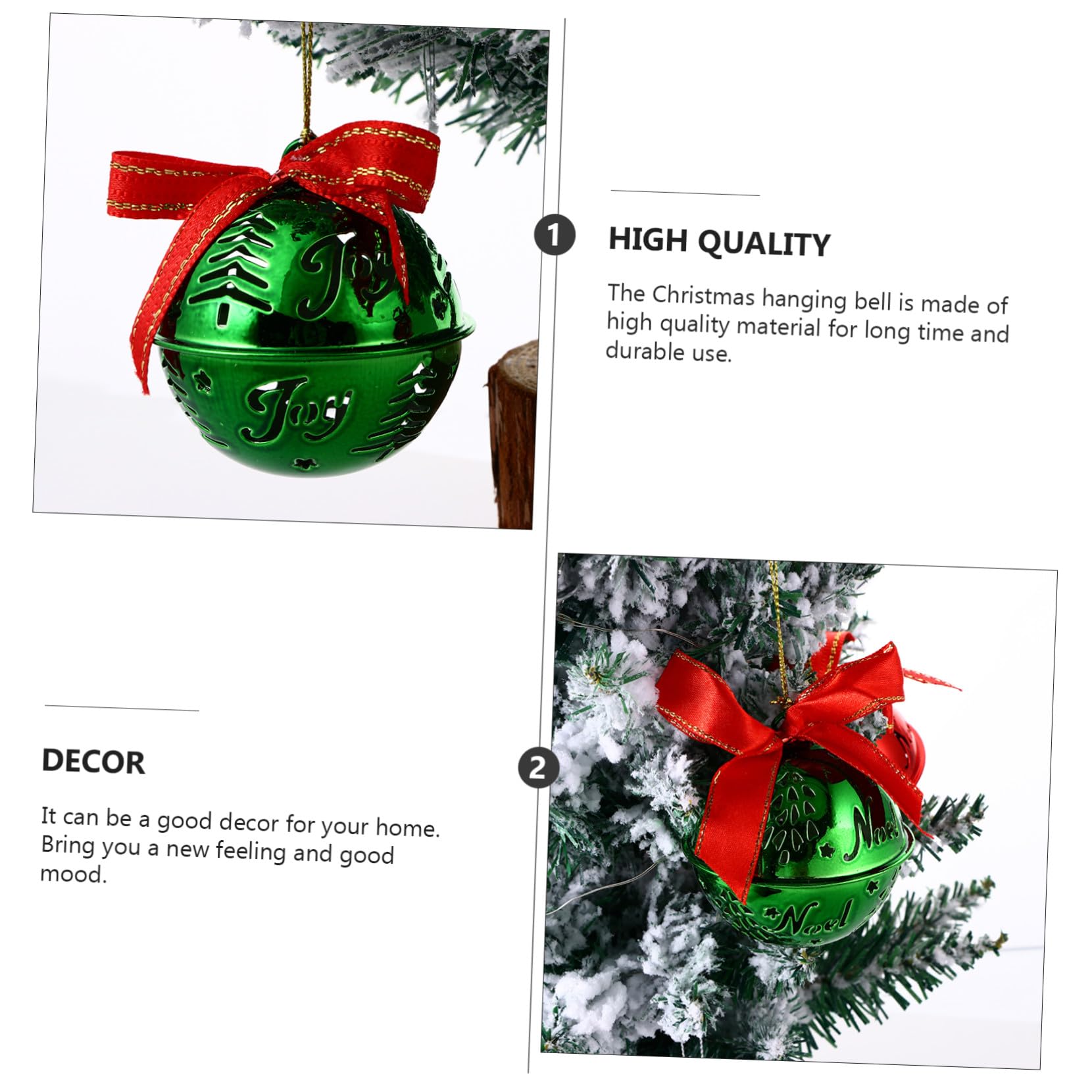 12pezzi Campane di Natale Appendibili Decorazione per Albero di Natale Appendi Ornamenti Sospesi per Casa Stile Casuale