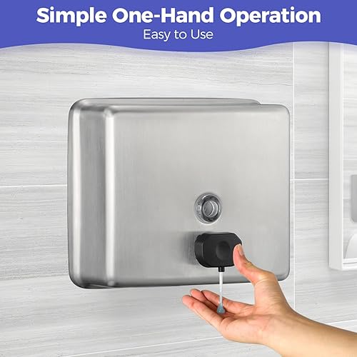 Miniatura 6 de Dispensador de jabón de acero inoxidable extra grande de 47.3 fl oz47 oz de grado industrial, dispensador de jabón de manos de baño de montaje en
