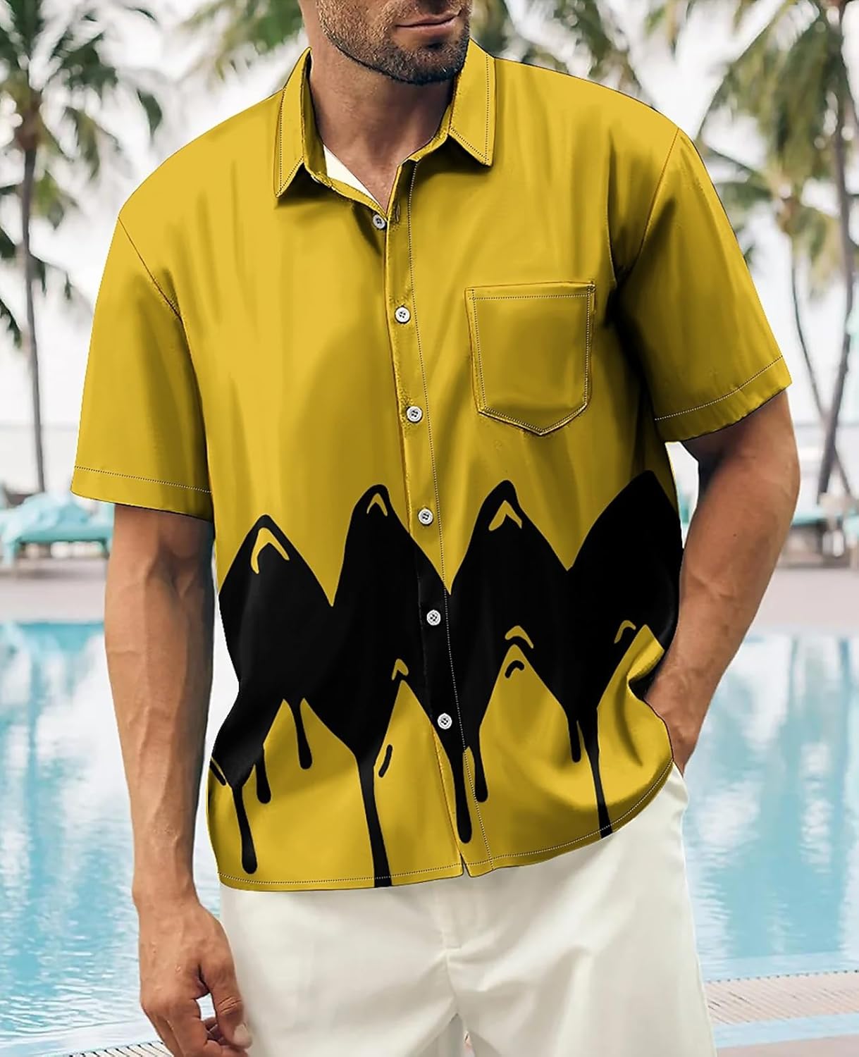 Hawaiian Bowling Shirts for Men Short Sleeve Printed Regular Fit Summer Beach Casual Button Down Aloha Shirts - Image 3