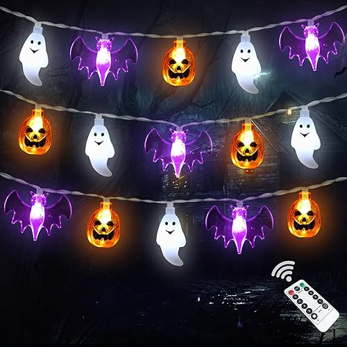 Zimati Halloween Lights Decor, 16 FT 30 LED 3D Pumpkin