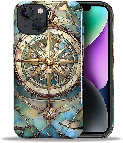 Miniatura 147 de Funda para iPhone 11, carcasa dura a prueba de golpes + silicona suave 2 en 1 híbrida, parachoques a prueba de caídas - Vidrio manchado con flores