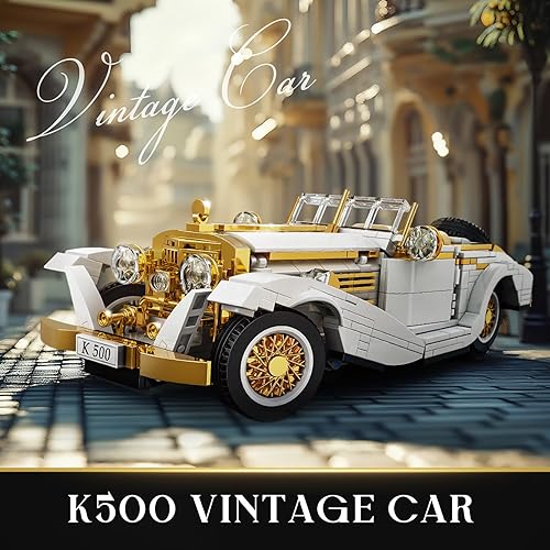 Miniatura 2 de Mould King 10003 Classic Car Model Kit, MOC Vintage Car Building Blocks Set, Gift for Kids Age 8+/Adults Collections Enthusiasts (868+ Pieces,