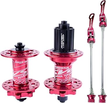 Mountain Bike Disc Brake Hub, 7-12 Speed HG Hub 6-Bolt 7075 Aluminum 32H QR 9x100mm/10x135mm Front/Rear HubRed