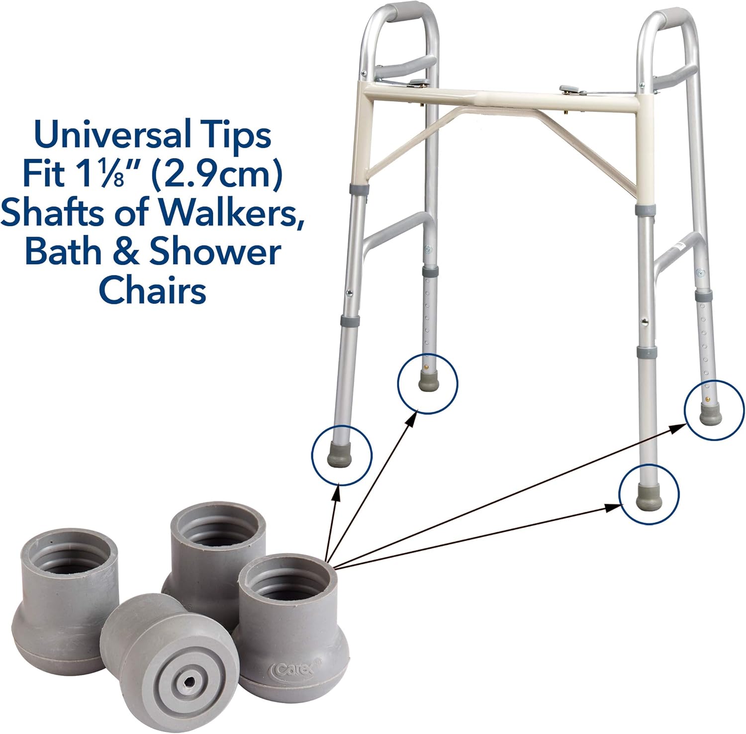 Black Friday - 50% OFF Carex Walker and Bath Bench Tips, 0.32 Pound, 5.12 Ounce
