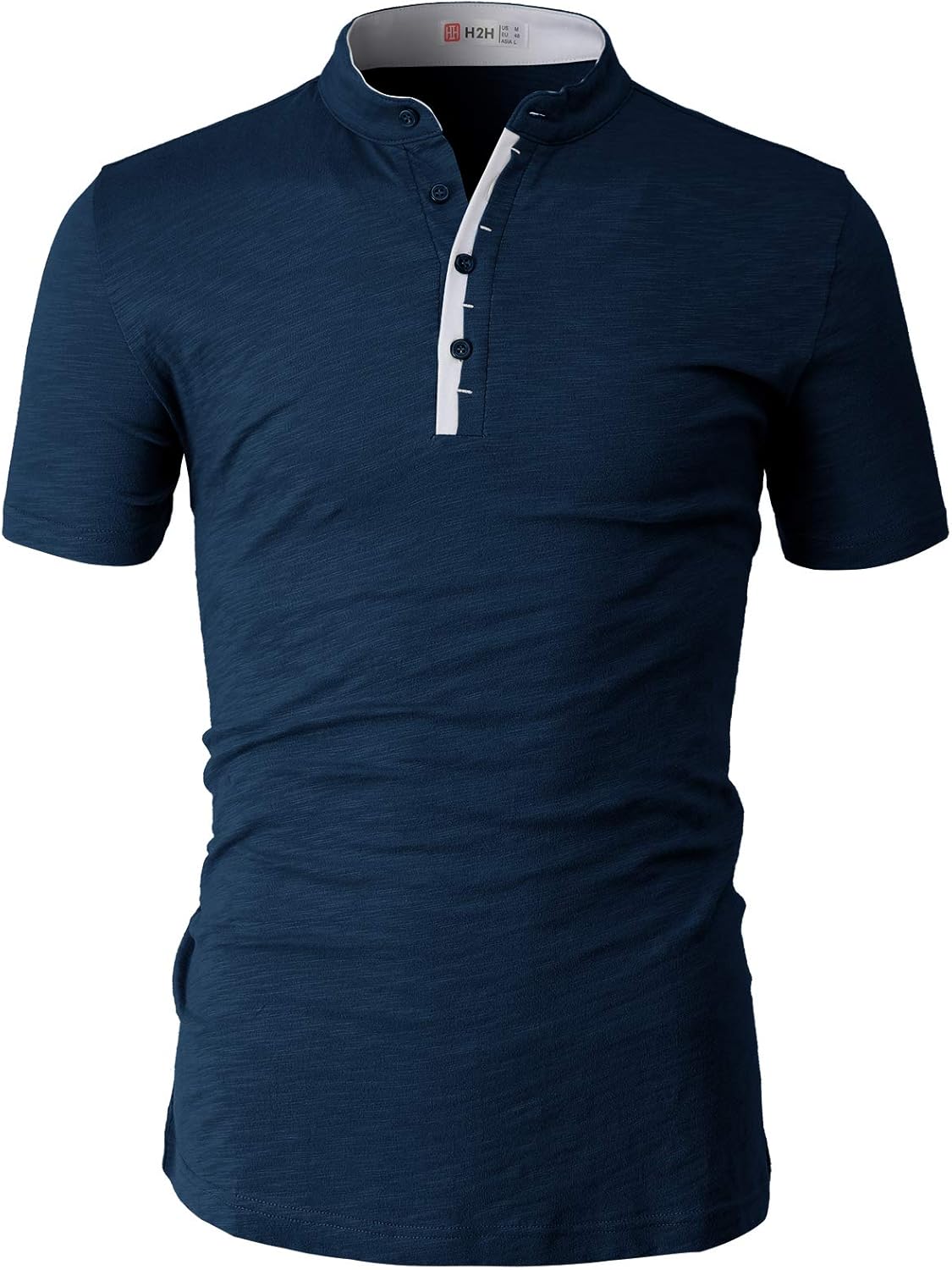 H2H Mens Casual Slim Fit Polo T-Shirts Basic Designed of Various Styles Small Cmtts277-navy