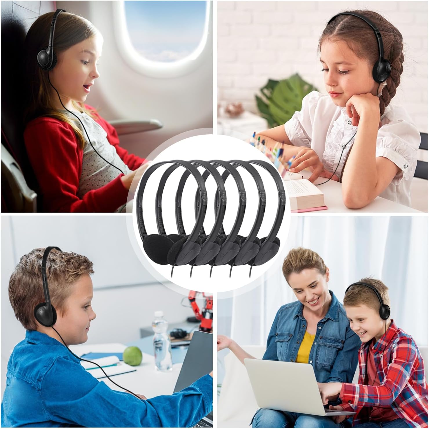 Kids Headphones Bulk 50 Pack for School Classroom Students Children Toddler Boys Girls Teen Adults