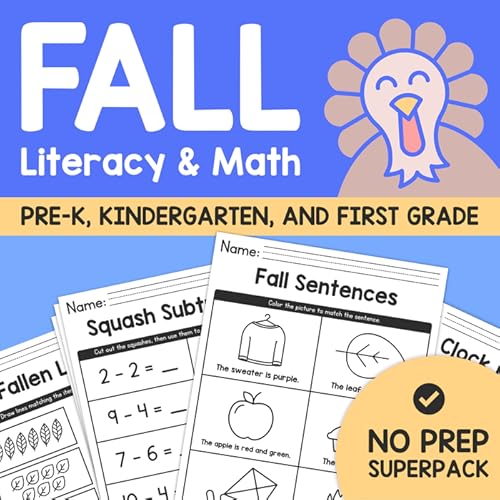 Fall Literacy & Math NO PREP Superpack – Pre K ...