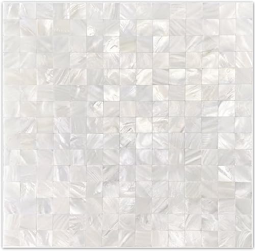 Miniatura 2 de Yew & Tulip Azulejos de Madreperla Despegar y Pegar para Salpicadero de Cocina, 12"x12" Azulejos de Mosaico Adhesivos Sin Costuras para Pared
