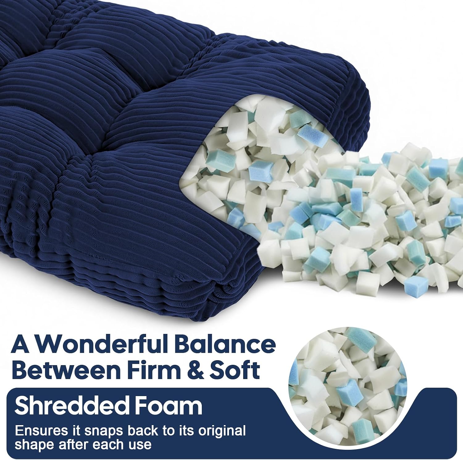 idee-home Loveseat Cushion Indoor Set 44 x 19, Couch Cushion Replacement