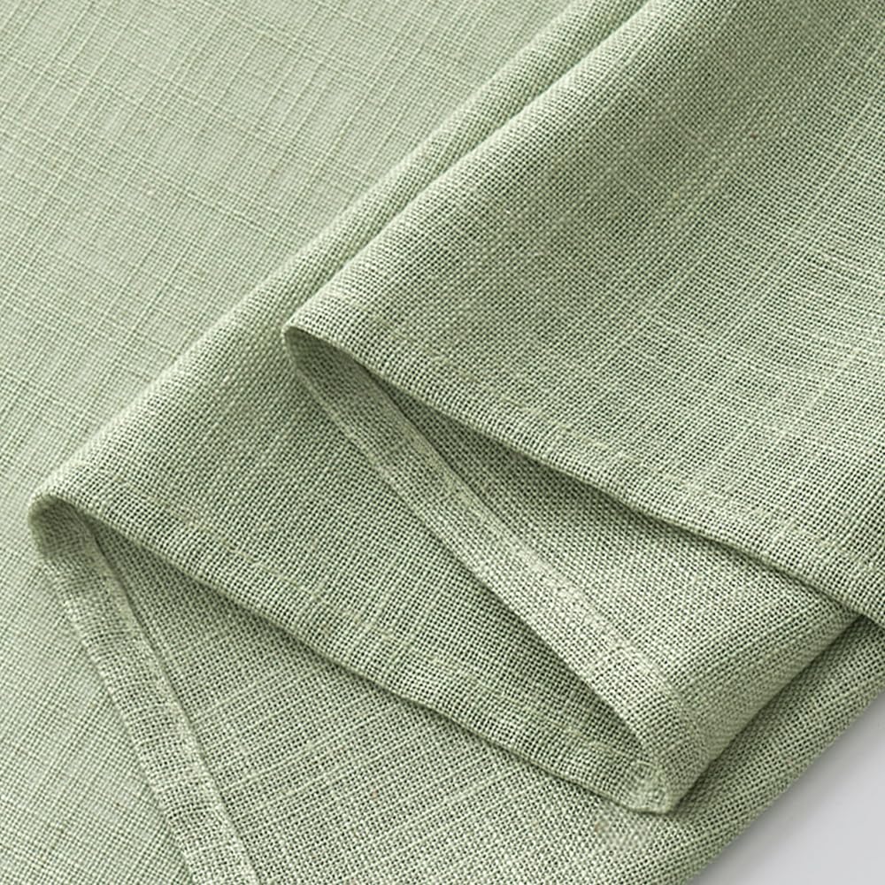 EMEMA Curtains, Linen Curtain with Ruffle Tape, Voile Curtain, Linen Look, Modern - Image 4