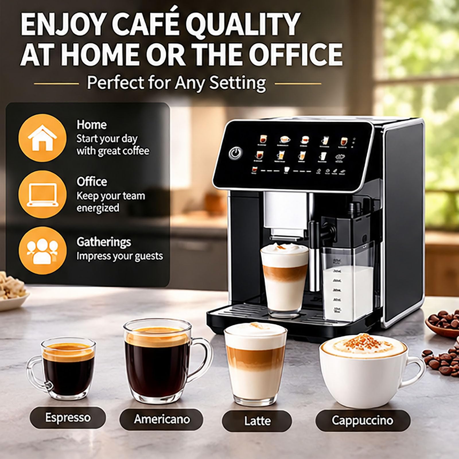 Macchina da caffè automatica a chicco con macinacaffè