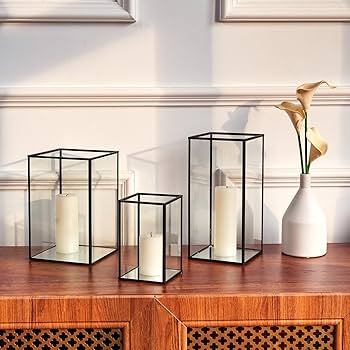 Amazon.com: yshengood Hurricane Candle Holder 3 Pieces, Gass