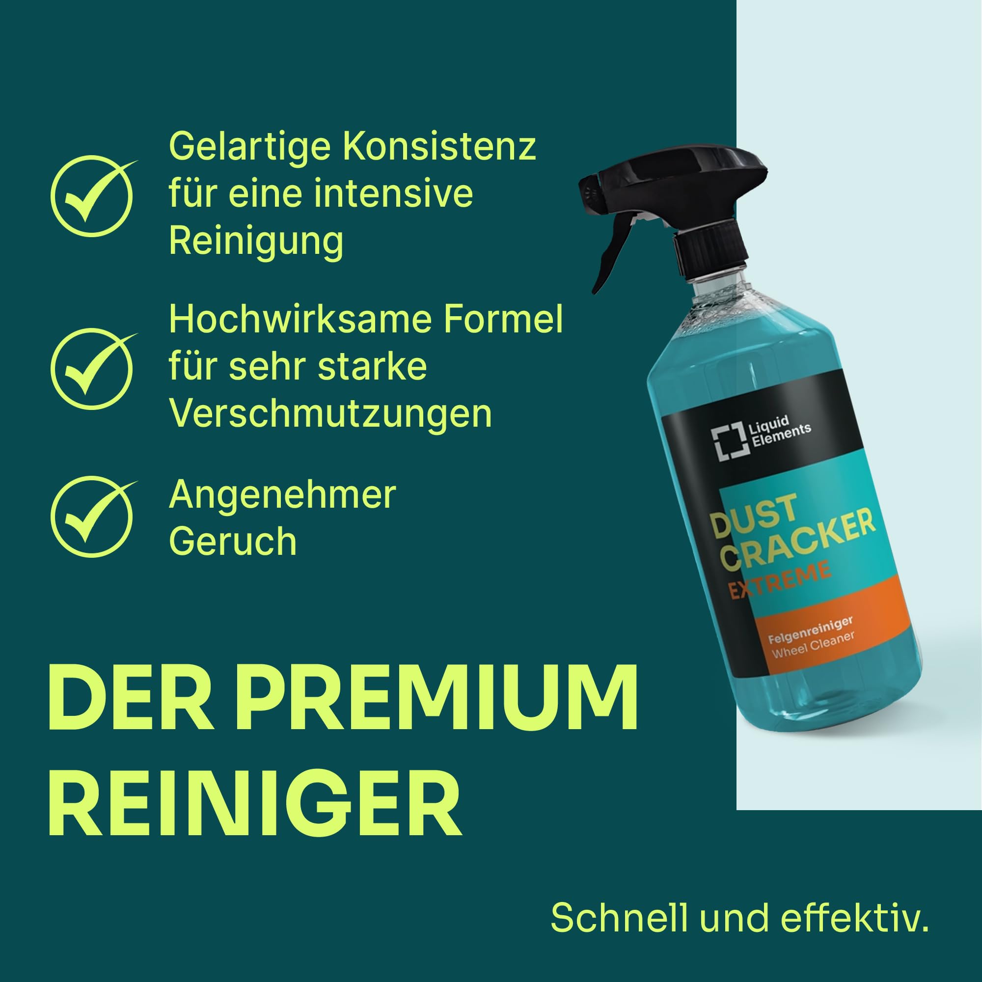 Liquid Elements – Felgenreiniger Dust Cracker Extreme 5 Liter – Reiniger für Alufelgen & Stahlfelgen – entfernt hartnäckigste Verschmutzungen – säurefrei & pH-neutral