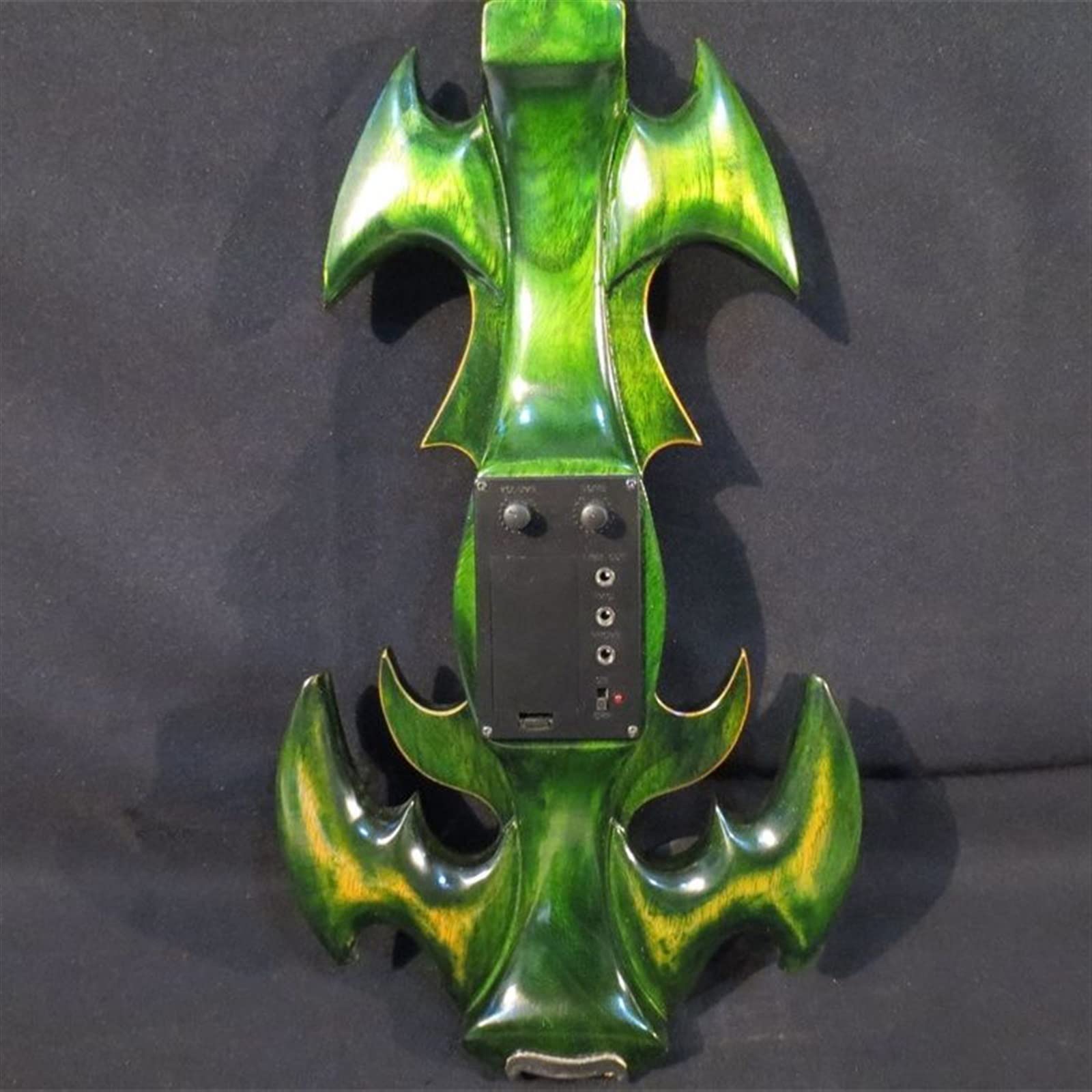 Strumento Musicale per Violino Elettrico A 5 Corde 4/4 in Legno Massello Verde Parte in Ebano con Archetto Violini per Studenti