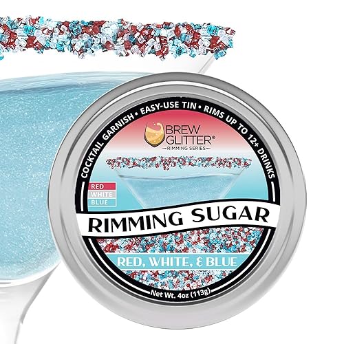 Miniatura 23 de Brew Glitter - Azúcar con ribete rosa (113g, 1x lata de barra) Adorno de cóctel para bebidas mixtas y refrescos