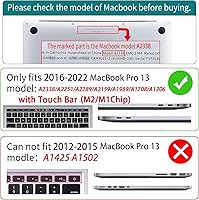 Vista 2 de Teryeefi para MacBook Pro Funda de 13 pulgadas 2022 2021 2020-2016 A2338 M2/M1 A2251 A2289 A2159 A1989 A1706, Funda rígida transparente para laptop