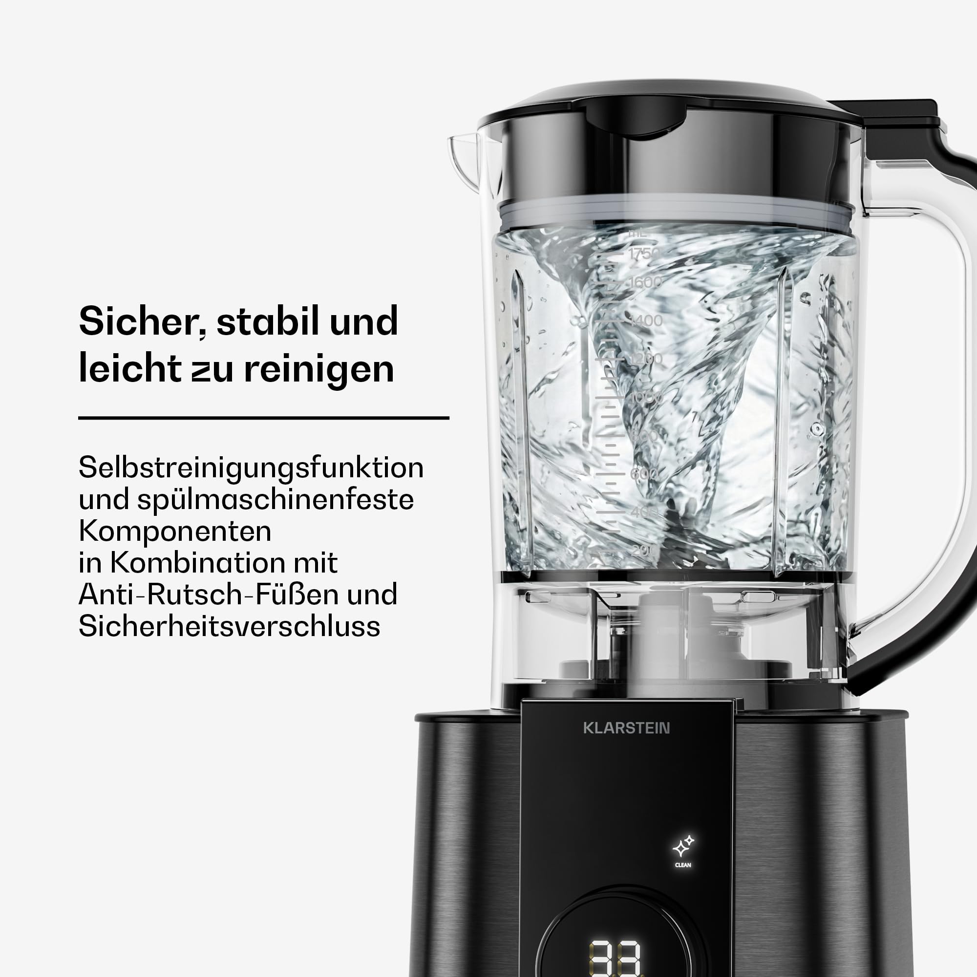 Klarstein Verosteel Küchenmaschine mit Mixer – 1200 W Multifunktions-Küchenmaschine, 2-Liter-Schüssel, 1,75-Liter-Mixer, 10 Geschwindigkeiten, 6 Programme, Entsafter & Fleischwolf