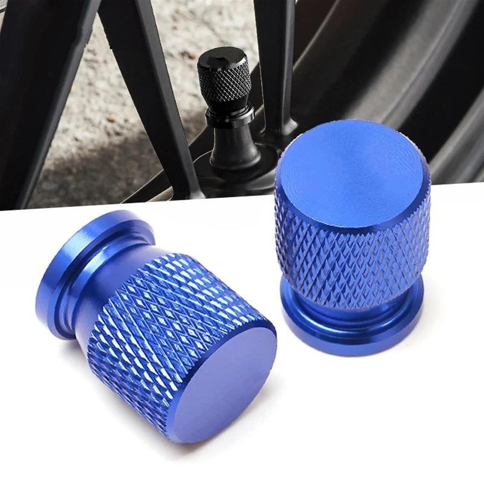 2-Pack Aluminum Tire Valve Caps For Yamaha MT09, MT07, MT10, MT03 - Anodized Finish