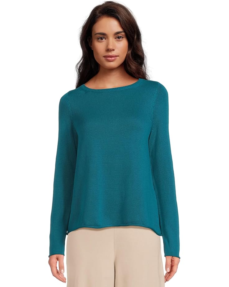 Eileen Fisher Petite Peruvian Cotton Blend Bateau Neck Sweater - Main View