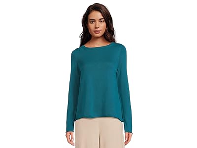 Eileen Fisher Petite Peruvian Cotton Blend Bateau Neck Sweater Women