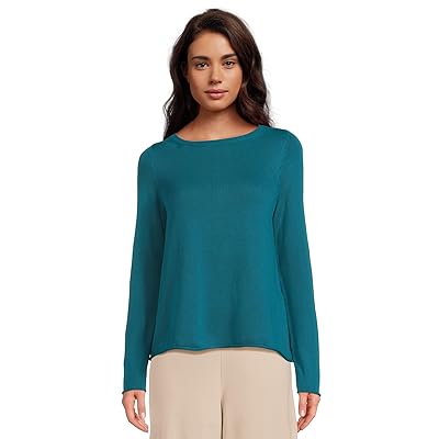 Eileen Fisher Petite Peruvian Cotton Blend Bateau Neck Sweater Women