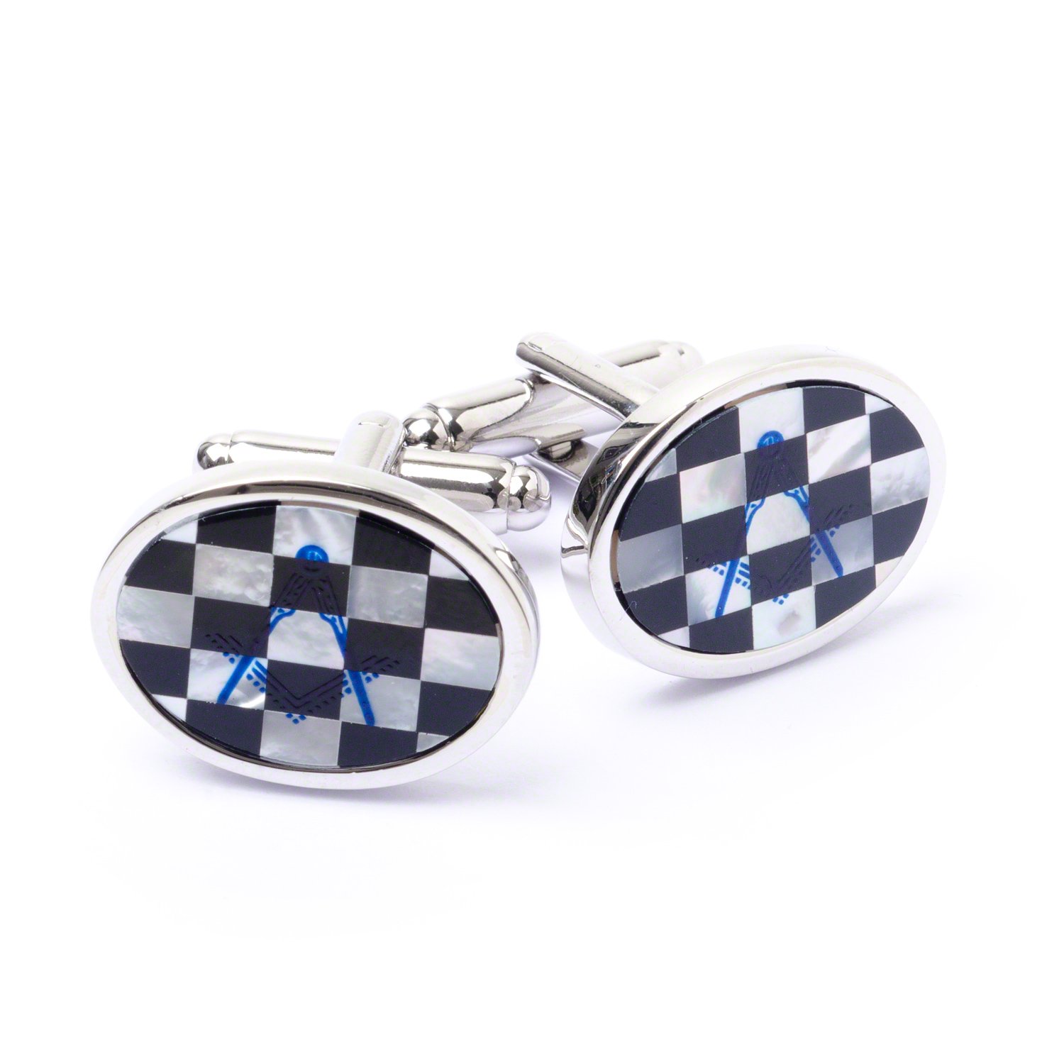 Boutons De Manchette En Argent Sterling Et Onyx - Occasion, Bon État
