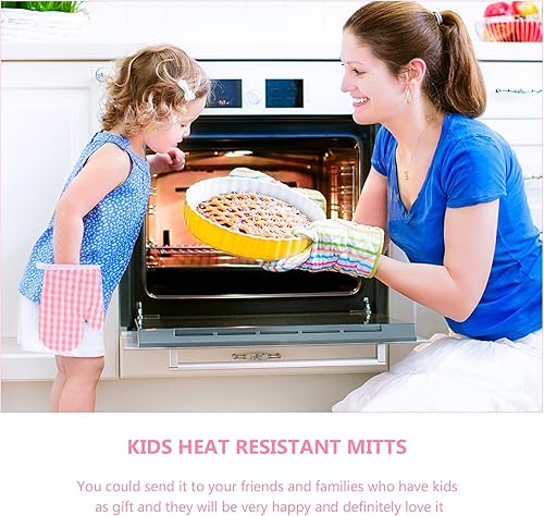 Miniatura 2 de DOITOOL Manoplas de horno para niños, guantes de cocina para niños, guantes de cocina resistentes al calor, guantes de cocina para hornear, cocinar