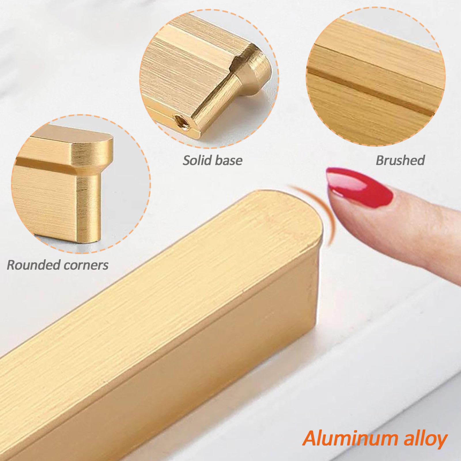 12 Pezzi Maniglia della Porta di Armadi da Cucina 160 Mm, Pomelli del Cassetto Hardware, Manopole per Armadietti in Alluminio Oro, per Decorazione di Mobili, Guardaroba,Quantity:5Pcs-Length:1000mm