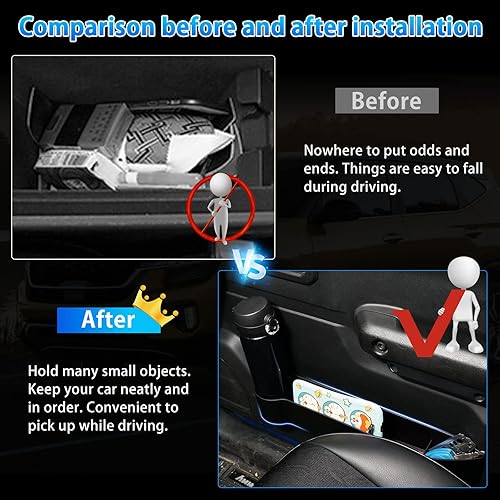 Miniatura 4 de Autorder Caja de almacenamiento lateral para Suzuki Jimny 2019-2025 JB64 JB74, accesorios para reposabrazos y teléfono, organizador de puerta,