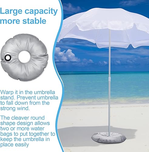 Miniatura 5 de Tondiamo 2 bolsas de peso para paraguas de agua de 20.87 pulgadas, banderas para soporte de base, plegables para exteriores, bolsas portátiles para