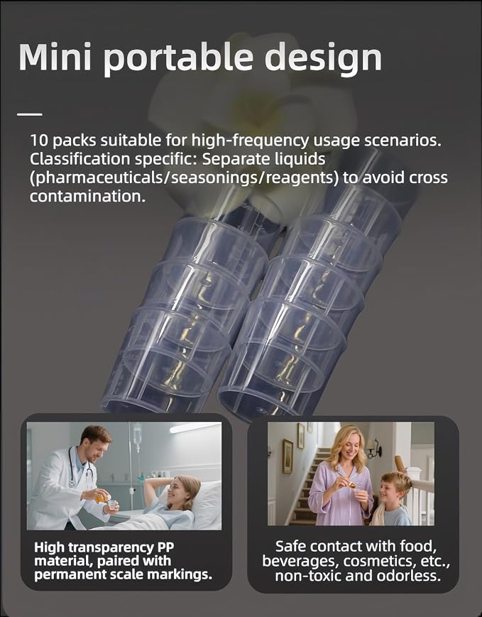 Vasos dosificadores plásticos 30 ml BPA-Free 10 unidades miniatura 4