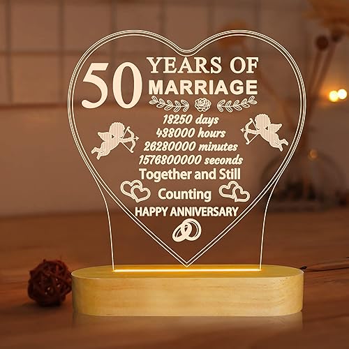 Miniatura 8 de Regalo de boda para ella, lámpara de ilusión 3D con texto romántico con texto romántico con feliz aniversario para esposa, marido, dulce regalo (50)