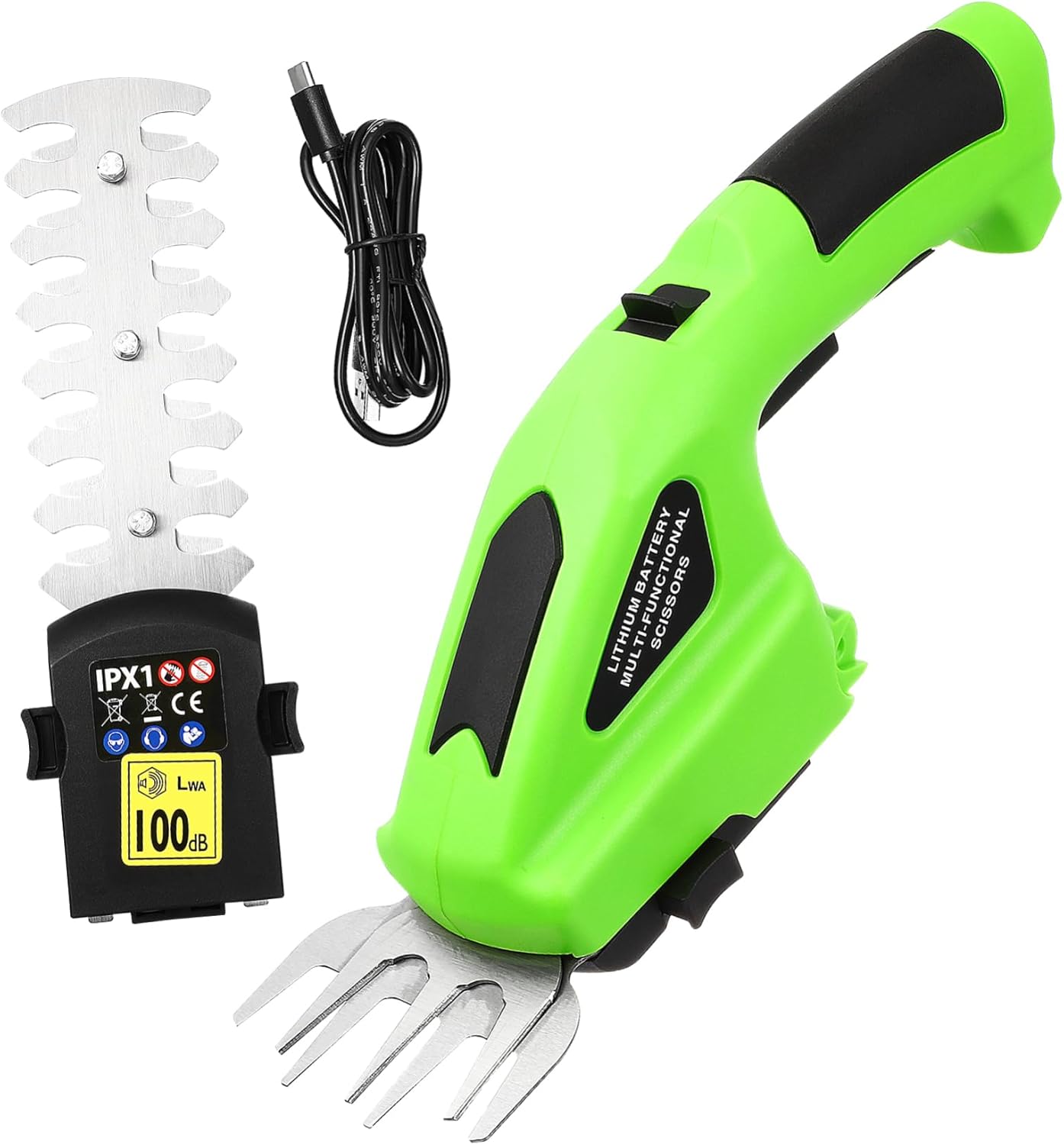 Sosoport Cordless Hedge Trimmer Battery Electric Lawn Shears for Gardening Rechargeable Pruning Shears Lightweight Handheld Grass Shear for Easy Yard Maintenance