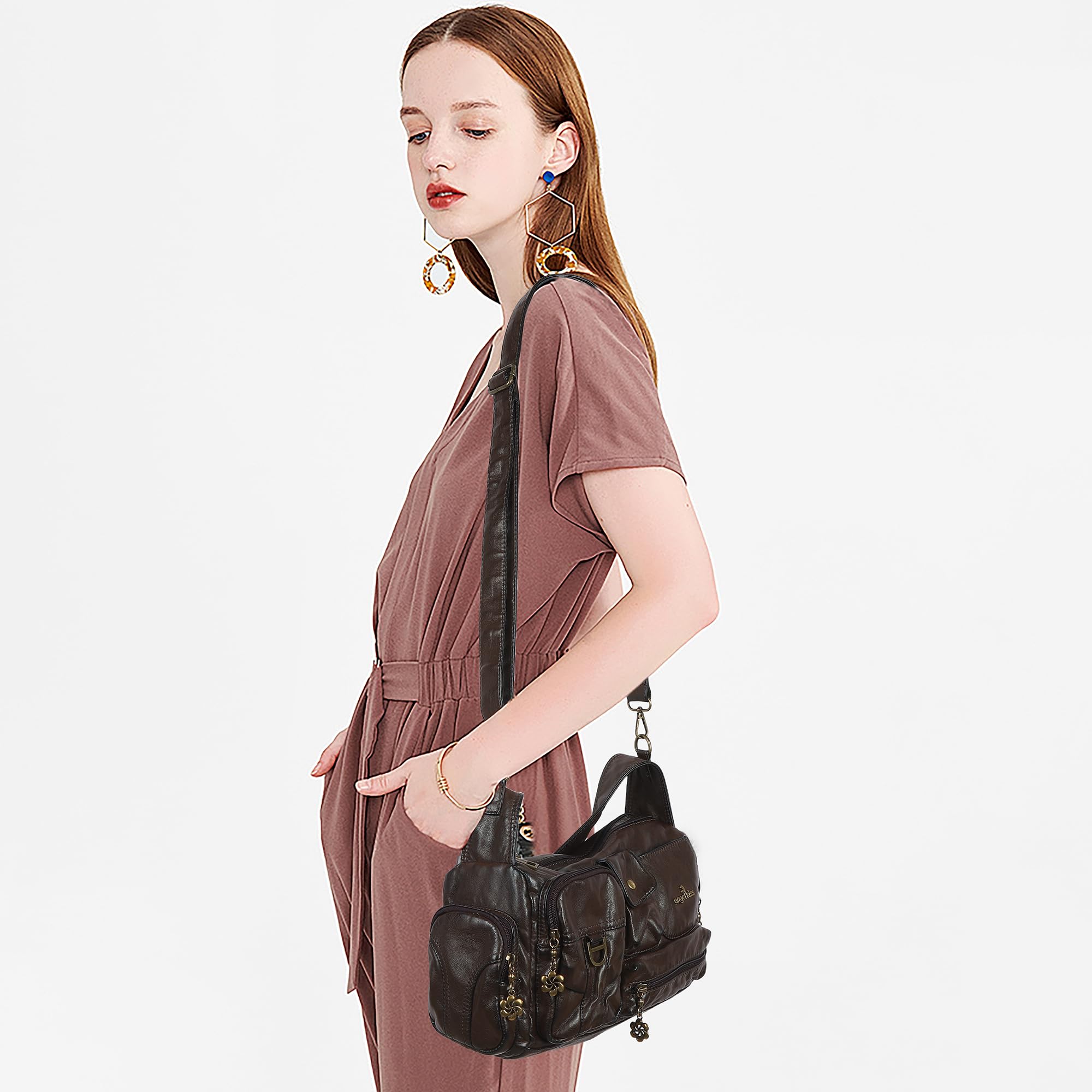 Angel Kiss Hobo Bags - Borsa a tracolla da donna, stile vintage, con tracolla regolabile