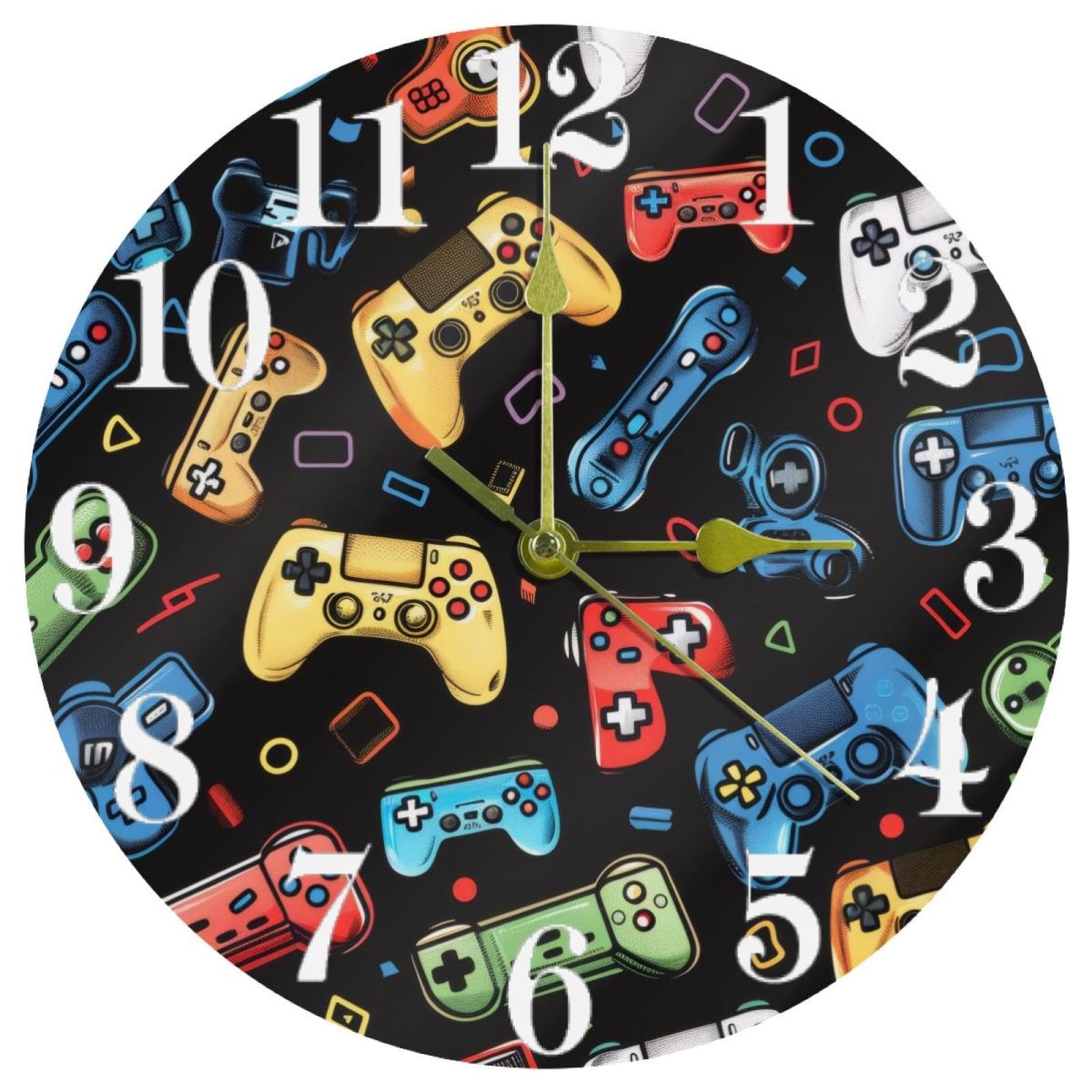 Horloge murale colorée mécanique sans bruit pour retrouver le sommeil sans tic-tac