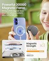 Vista 4 de Sinjimoru Soporte magnético para teléfono MagSafe — Sujeción magnética de 3000G, comodidad de silicona suave, placa de metal incluida, iPhone