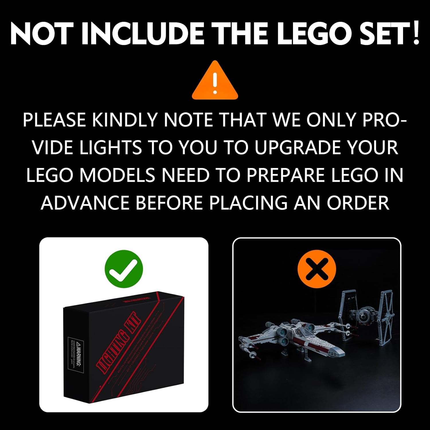 LED Lighting Compatible with Lego TIE Fighter & X-Wing Mash-up 75393, Light Kit Compatible with Lego 75393, Giving Light to Model, NOT Included The Model Set(Classic Edition)
